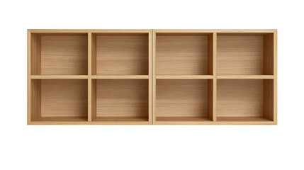 Modern wooden cube shelving unit with eight compartments © Isabel