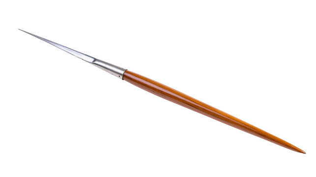 Fine tip detail brush with wooden handle