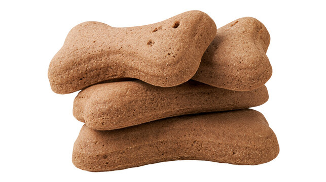 Stack of bone-shaped dog biscuits