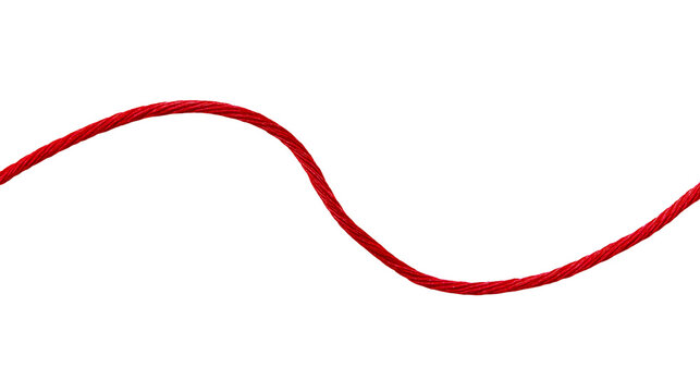 Curved red twisted cord