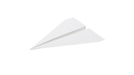 White paper airplane folded from sheet of paper