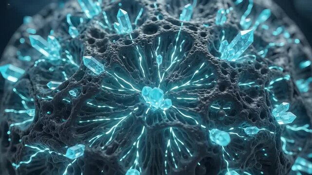 Swirling cyan NAD+ molecular particle cellular illumination and anti aging
