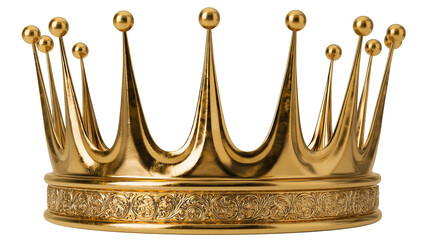 Ornate golden crown with decorative band and pointed spikes topped with spheres © Isabel