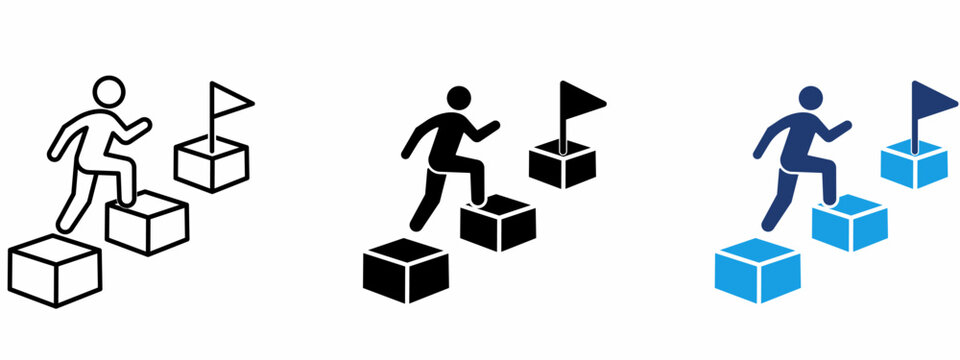 Business Growth and Career Progression icon collections. Containing Step, Flag, Goal, Success and more icons.