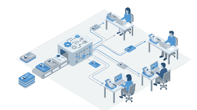 Isometric View of Lead Distribution Process