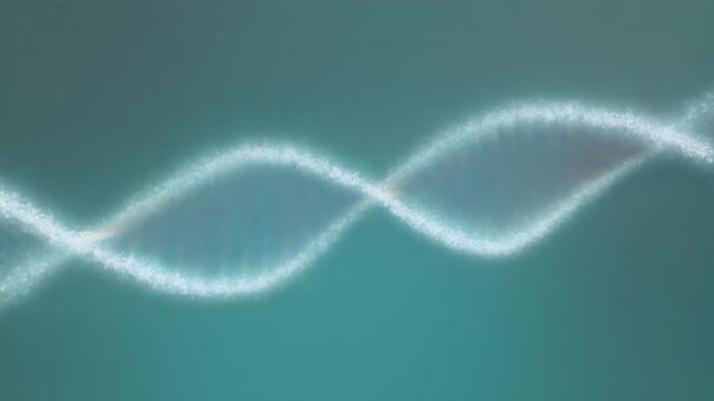 Elegant Luminous DNA Double Helix Made of Glowing Particles and Fine Light Motion Background Full HD