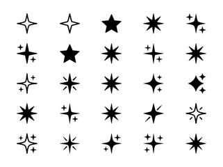 Fototapeta premium black silhouettes of stars