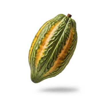 Macro Shot of Raw Forastero Cocoa Bean on Transparent Background