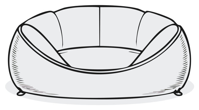 Modern ergonomic bean bag chair with plush cushioning and a rounded design