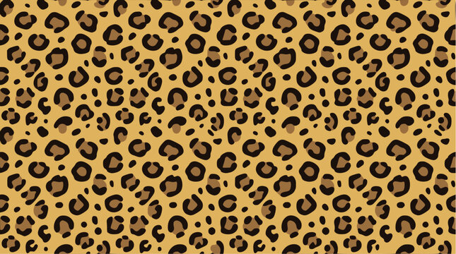 Seamless brown leopard rosette skin pattern for exotic animal print textile and fashion apparel