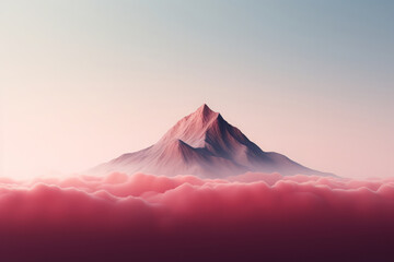 Fototapeta premium Superb stunning minimalist background of a single mountain unnicked against a gradient sky