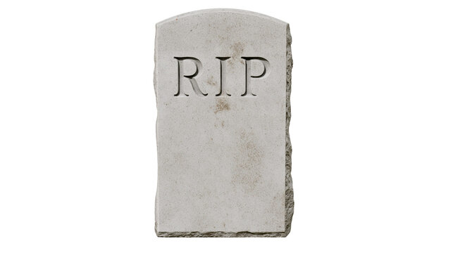 Stone tombstone with RIP inscription