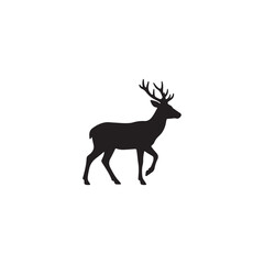 Fototapeta premium Deer Silhouette Vector Illustration Isolated on White Background