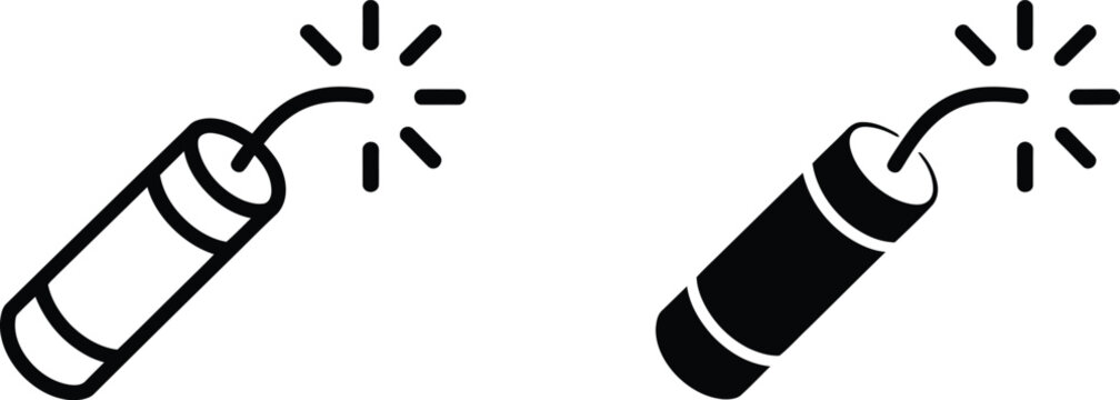 Single stick of dynamite explosive vector illustration