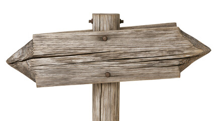 Weathered wooden directional signpost pointing left © Miguel