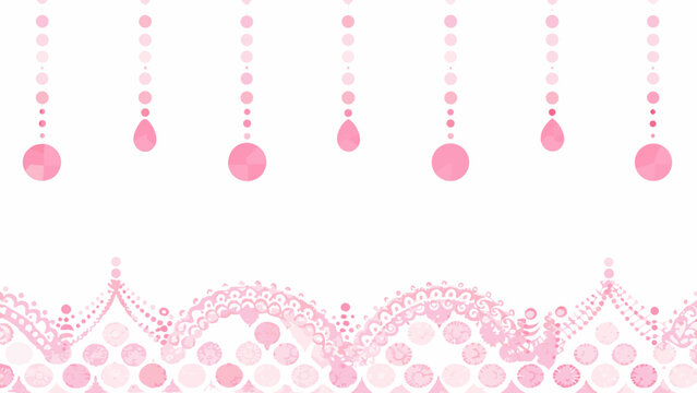 Pink dotted pattern with scalloped edge vector illustration