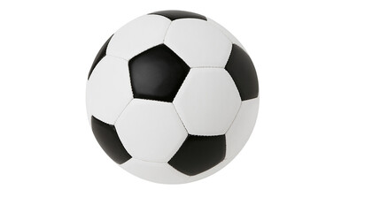 Naklejka premium Classic black and white soccer ball with pentagonal and hexagonal panels