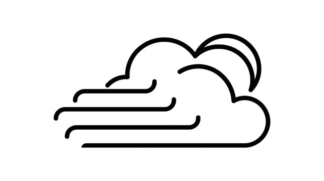 Cloud shape with wind lines