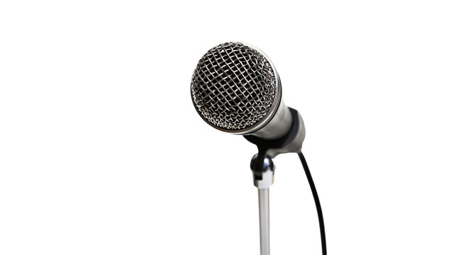 Studio microphone on stand with cable