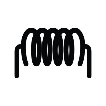 Electromagnet Coil Physics Solid Silhouette Icon Design Collection