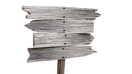 Weathered wooden directional signpost with multiple arrow-shaped planks © Carmen