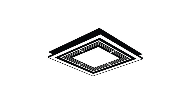 Nested diamond shapes forming a geometric pattern black silhouette shape patterns