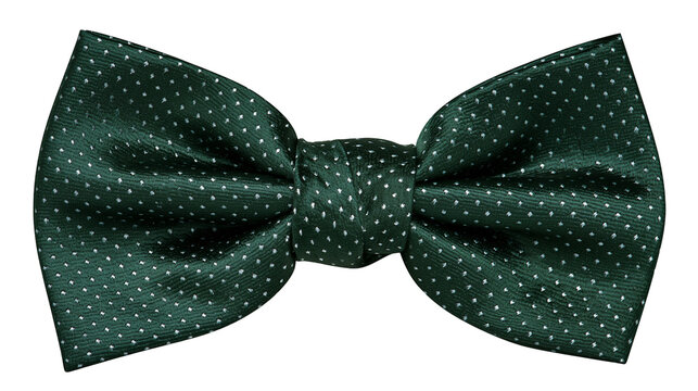 Green polka dot satin bow tie