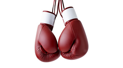 Pair of red leather boxing gloves hanging © Carmen