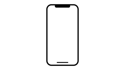 Modern smartphone outline with notch and home indicator © Miguel