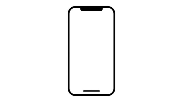 Modern smartphone outline with notch and home indicator