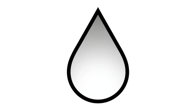 Water drop shape with black outline and gradient fill