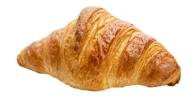 Golden brown flaky croissant pastry with visible layers
