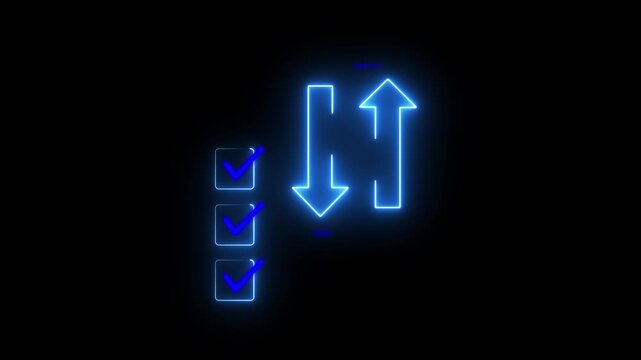 Businessman checking checklist to reduce cost and increase quality.  of business increasing while reducing costs with checkmark list animation optimization efficiency,4k animation.