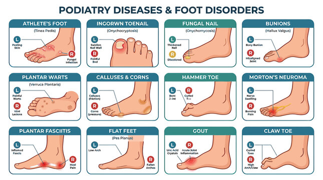 Podiatry Diseases and Foot Disorders Infographic