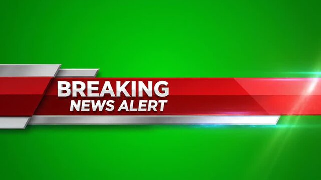 Breaking News Video Alert on Screen Display