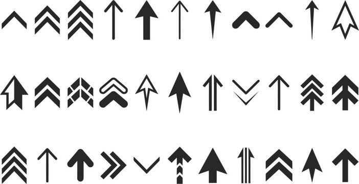 Set of various arrow icons in different directions