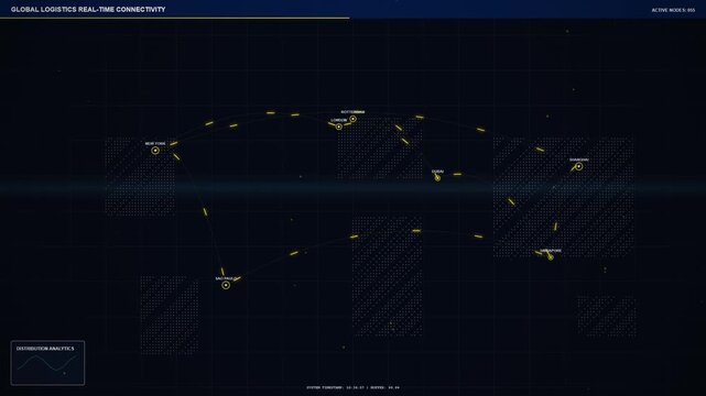Global Logistics Connectivity Map with Digital Data and Tracking