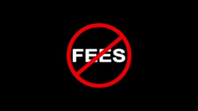 Red prohibition sign with the word FES in white letters on a black background fees forbidden
