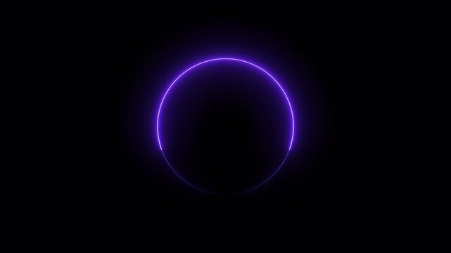 A glowing neon red circle emits radiant energy in a dark background, creating a futuristic, digital, and minimalist visual often seen in loading or progress 4k animations