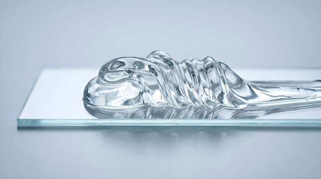 Aloe serum on glass slide for health wellness and medical concepts detailed macro photography