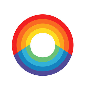 Colorful rainbow circle illustration on white background