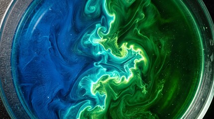 Obraz premium Blue copper sulfate green nickel illustrating natural eco friendly growth abstract background