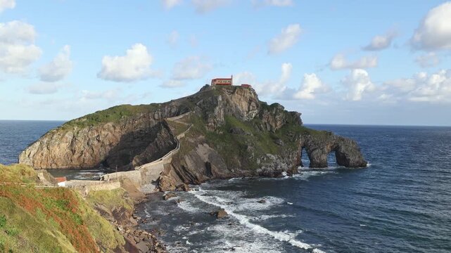 Scenic view of Saint John of Gaztelugatxe in the Basque Country, Spain