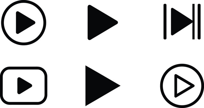 Various media player button symbols for digital video interface.
