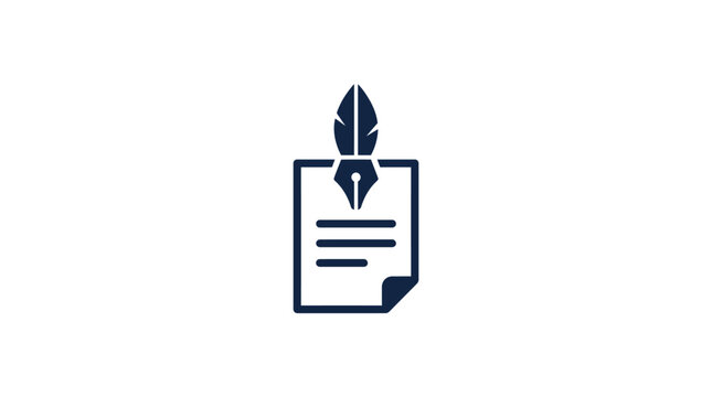 Document with Feather Quill Pen.