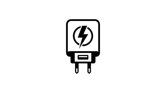 Electric plug with lightning symbol.