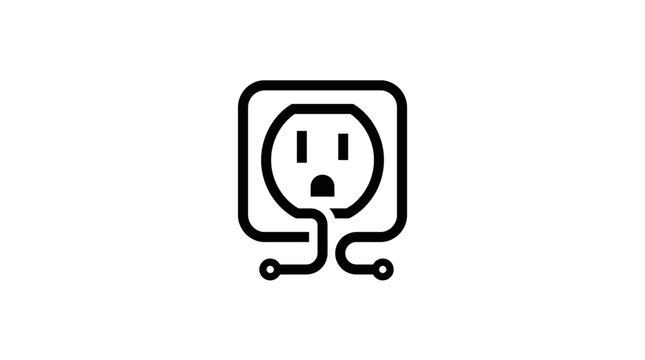 Electric socket with sad face.