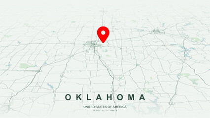Modern minimalist vector map of Oklahoma. High-quality scalable illustration of Oklahoma state geographic boundaries for posters design. © AliRza