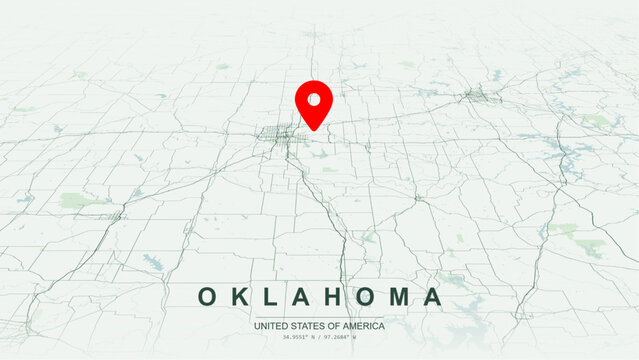 Modern minimalist vector map of Oklahoma. High-quality scalable illustration of Oklahoma state geographic boundaries for posters design.