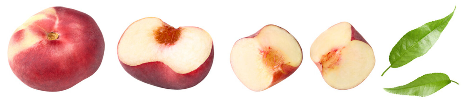 peach fruit isolated on white background. clipping path